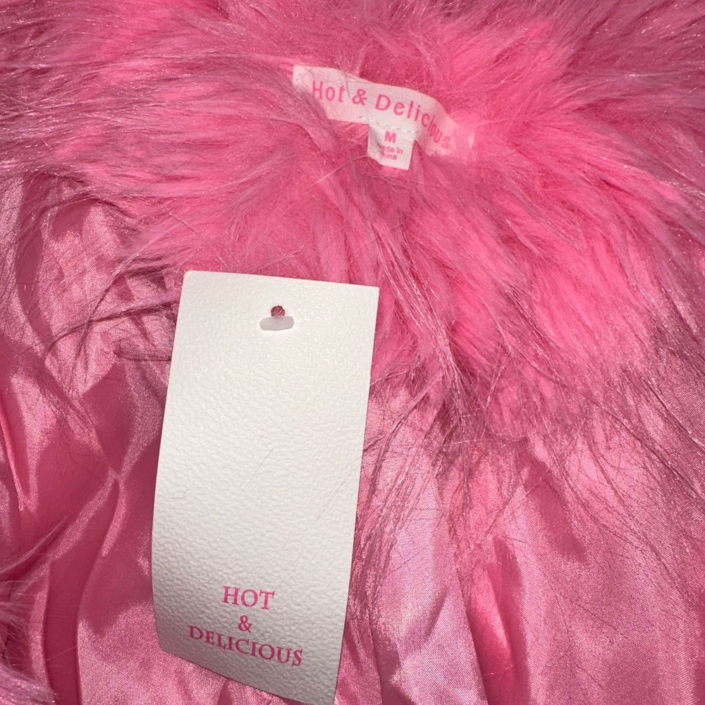 Hot & Delicious Pink Faux Fur coat - Picture 2 of 2